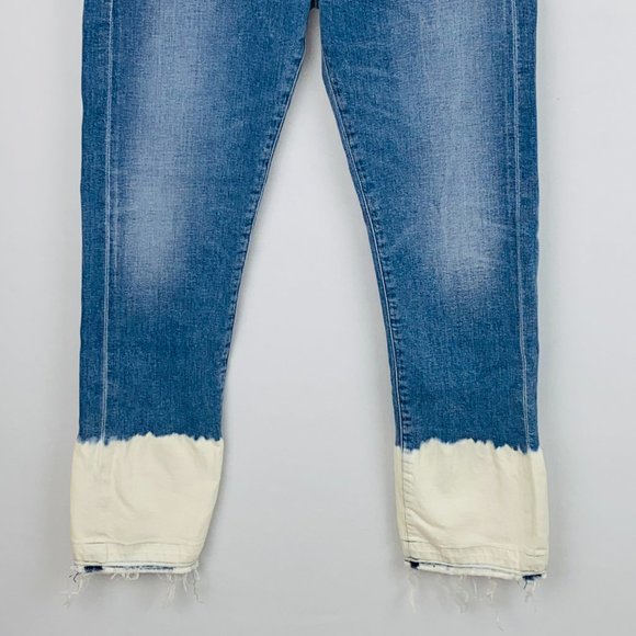 Citizens of Humanity COH Dip Dye Raw Hem Agnes Crop Mid Rise Slim Straight Jeans - Picture 3 of 11